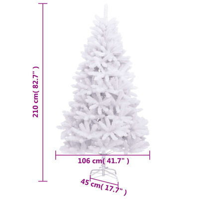 vidaXL Árvore de Natal artificial articulada com suporte 210 cm branco