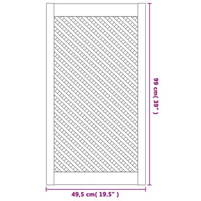 vidaXL Portas de armário design treliça 2 pcs 49,5x99 cm pinho maciço