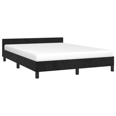 vidaXL Estrutura de cama c/ cabeceira 140x200 cm veludo preto