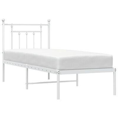 vidaXL Estrutura de cama sem colchão com cabeceira 75x190 cm branco