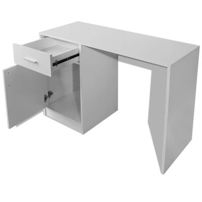 vidaXL Mesa com gaveta e armário 100x40x73 cm branco