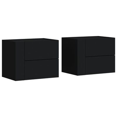 vidaXL Mesas de cabeceira de parede 2 pcs 45x30x35 cm preto