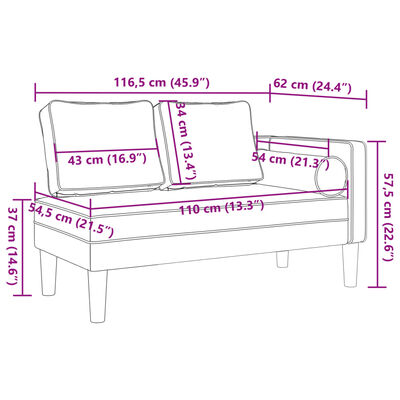 vidaXL Chaise lounge com almofadões tecido azul