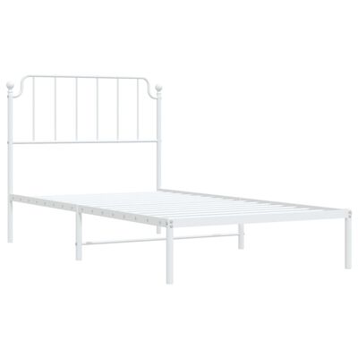 vidaXL Estrutura de cama com cabeceira 100x200 cm metal branco