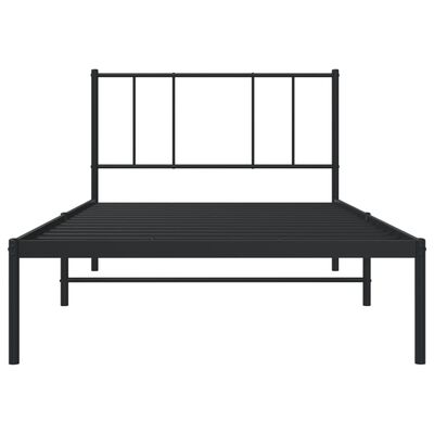 vidaXL Estrutura de cama com cabeceira 90x200 cm metal preto