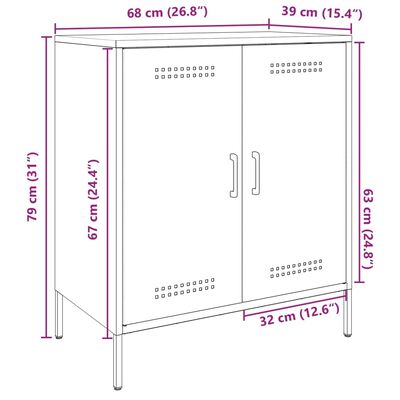 vidaXL Aparador 68x39x79 cm aço antracite