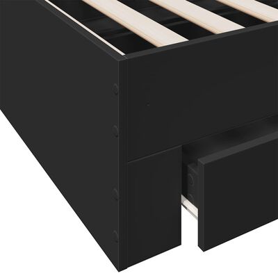vidaXL Estrutura de cama c/ gavetas 200x200 cm derivados madeira preto