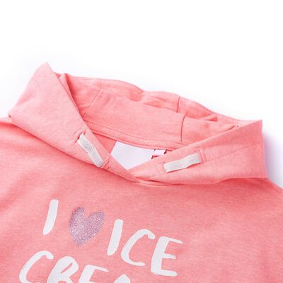 Sweatshirt para criança com capuz rosa-brilhante 140