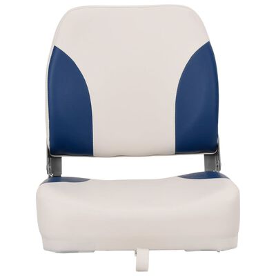 vidaXL 4 pcs conj. assento de barco dobrável com almofada azul/branco