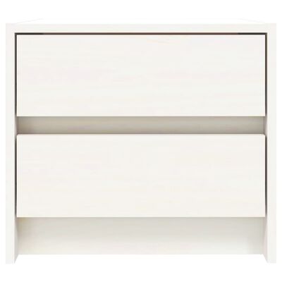 vidaXL Mesa de cabeceira 40x31x35,5 cm madeira de pinho maciça branco