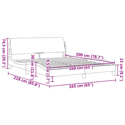 vidaXL Estrutura de cama c/ cabeceira 160x200 cm veludo verde-escuro