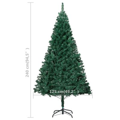 vidaXL Árvore Natal artificial pré-iluminada c/ bolas 240 cm verde