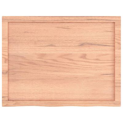 vidaXL Tampo de mesa 80x60x(2-6) cm carvalho tratado castanho-claro