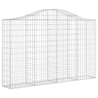 vidaXL Cestos gabião arqueados 8pcs 200x30x120/140cm ferro galvanizado