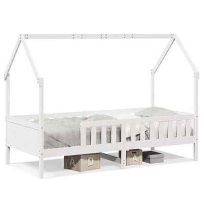 vidaXL Cama infantil formato casa 80x200 cm pinho maciço branco