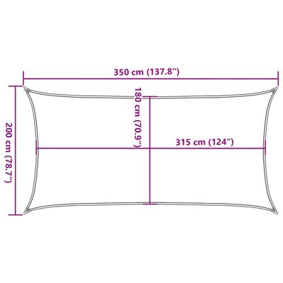 vidaXL Para-sol estilo vela 160 g/m² 2x3,5m PEAD laranja