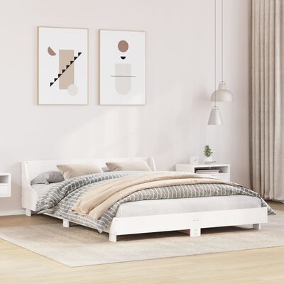 vidaXL Cama sem colchão 150x200 cm madeira de pinho maciça branco