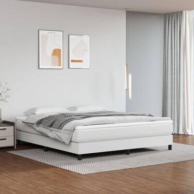 vidaXL Estrutura de cama 180x200cm couro artificial branco