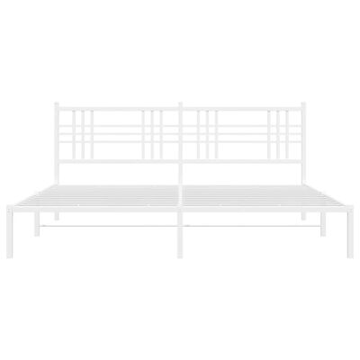 vidaXL Estrutura de cama com cabeceira 193x203 cm metal branco