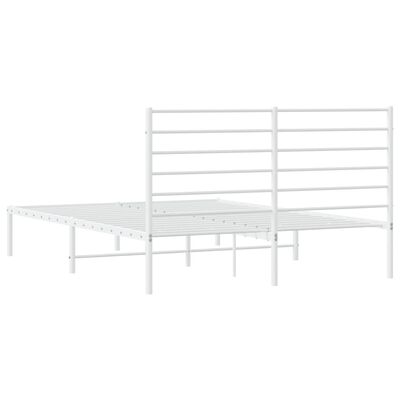 vidaXL Estrutura de cama com cabeceira 140x190 cm metal branco