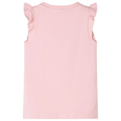 T-shirt para criança manga com folhos rosa-claro 92