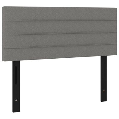 vidaXL Cabeceira de cama tecido 100x5x78/88 cm cinzento-escuro