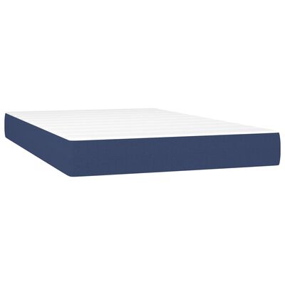 vidaXL Cama box spring c/ colchão e LED 120x200 cm tecido azul