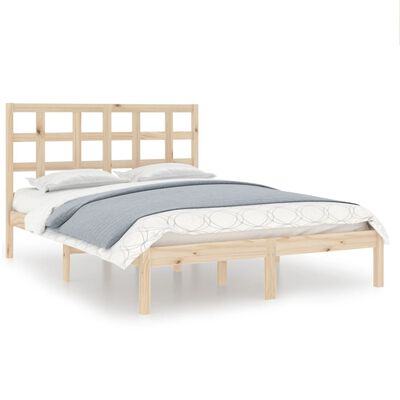 vidaXL Estrutura de cama pequena casal 120x190 cm pinho maciço