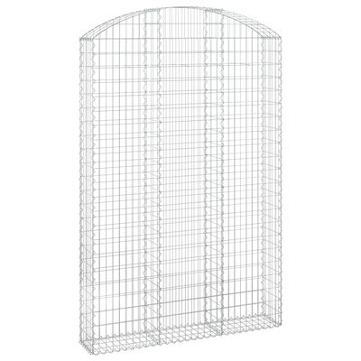 vidaXL Cesto gabião arqueado 150x30x220/240 cm ferro galvanizado