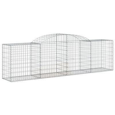 vidaXL Cesto gabião arqueado 300x50x80/100 cm ferro galvanizado