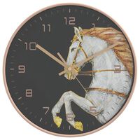 vidaXL Relógio de parede Ø29,5cm poliestireno e vidro dourado e branco