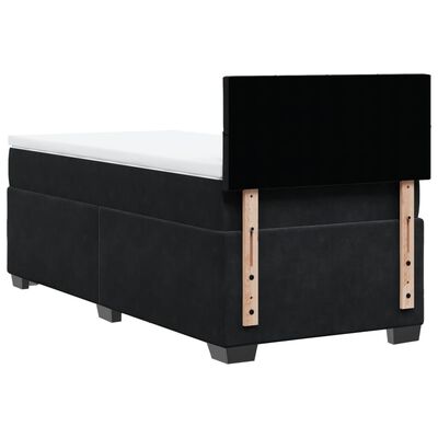 vidaXL Cama com molas/colchão 90x190 cm veludo preto