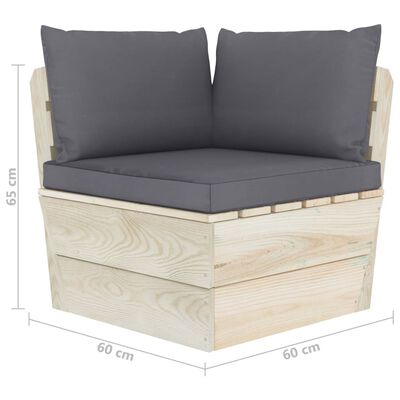 vidaXL 6 pcs conjunto lounge de paletes + almofadões madeira de abeto