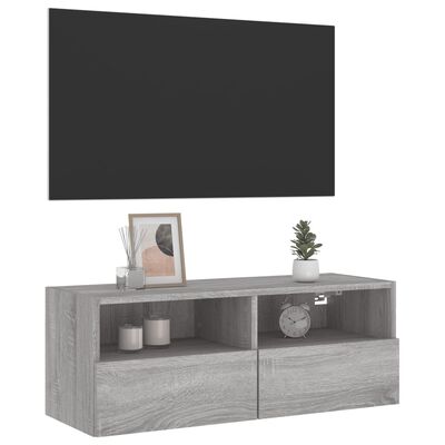 vidaXL Móvel de parede p/ TV 80x30x30cm derivados madeira cinza sonoma