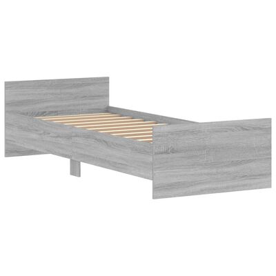 vidaXL Estrutura de cama solteiro derivados madeira cinzento sonoma