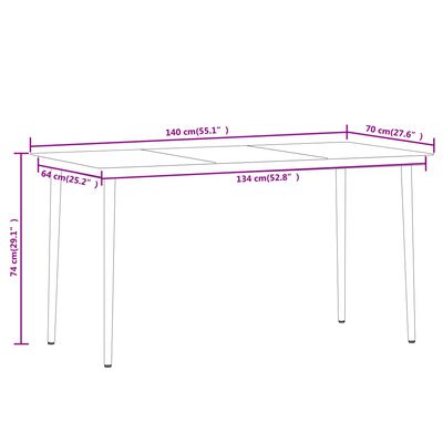 vidaXL 5 pcs conjunto de jantar para jardim cor de carvalho