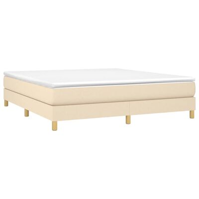 vidaXL Cama com molas/colchão 180x200 cm tecido cor creme