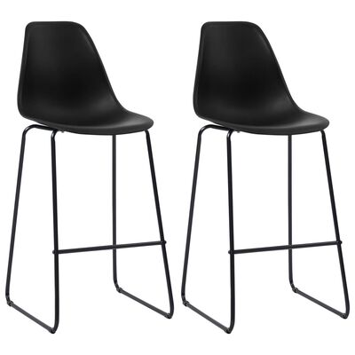 vidaXL 3 pcs conjunto de bar plástico preto