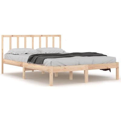 vidaXL Estrutura de cama king 150x200 cm pinho maciço