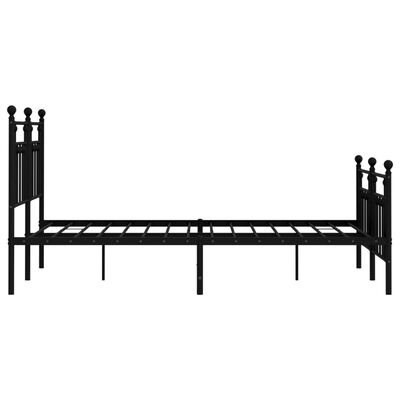 vidaXL Estrutura de cama com cabeceira e pés 140x190 cm metal preto