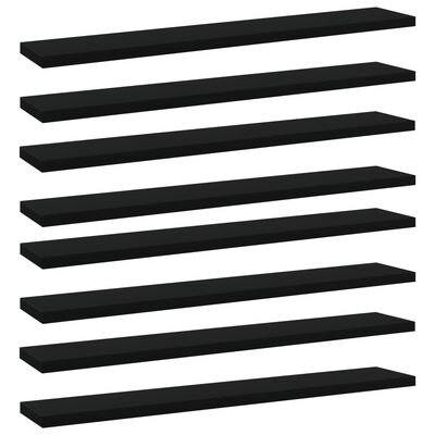 vidaXL Prateleiras para estante 8 pcs 60x10x1,5cm contraplacado preto