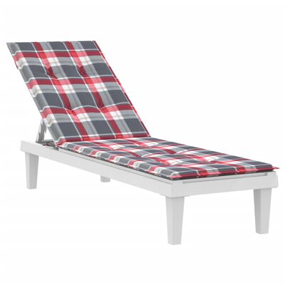 vidaXL Almofadão cadeira de terraço (75+105)x50x4 cm xadrez vermelho