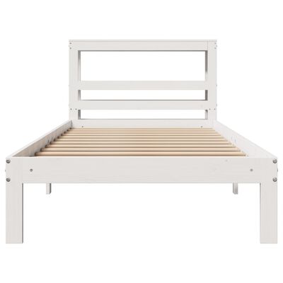 vidaXL Estrutura cama c/ cabeceira 75x190 cm pinho maciço