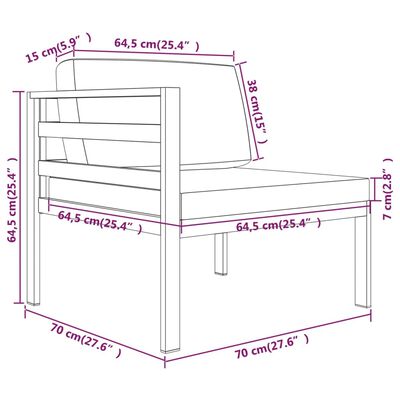 vidaXL 11 pcs conjunto lounge jardim com almofadões alumínio antracite