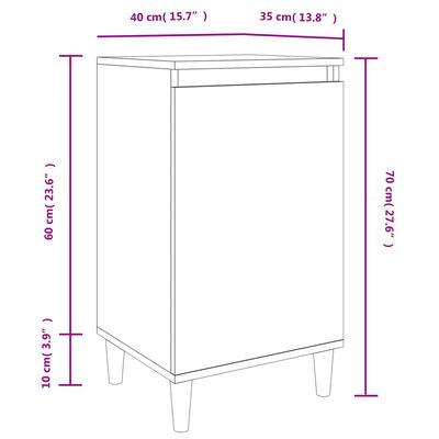 vidaXL Mesas de cabeceira 2pcs 40x35x70 cm derivados de madeira branco