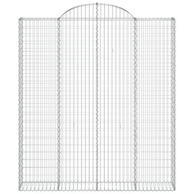 vidaXL Cestos gabião arqueados 7pcs 200x30x220/240cm ferro galvanizado