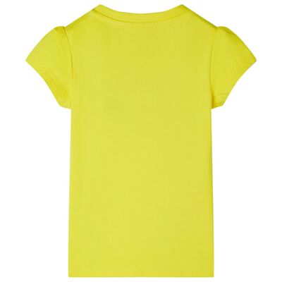 T-shirt de manga curta para criança amarelo-brilhante 140