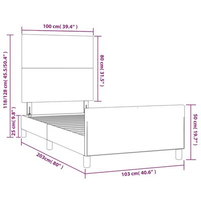 vidaXL Estrutura cama c/ cabeceira 100x200 cm couro artificial branco