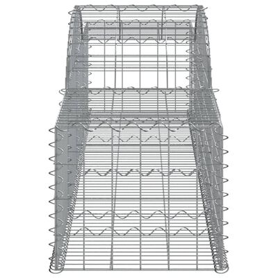 vidaXL Cestos gabião arqueados 13pcs 300x50x40/60 cm ferro galvanizado