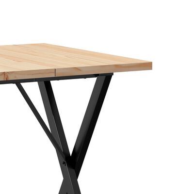 vidaXL Mesa de jantar estrutura em X 70x70x75,5 cm pinho/ferro fundido